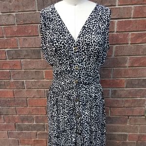 Nine west Black and White Spotted Dress